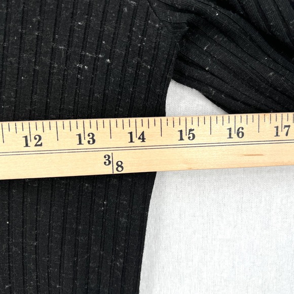 ENZA COSTA Long Sleeve Cardigan Womens Small Black Speckle V-neck Ribbed NWT - Picture 9 of 11